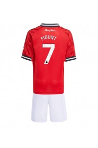 Manchester United Mason Mount #7 Jalkapallovaatteet Lasten Kotipeliasu 2025-26 Lyhythihainen (+ Lyhyet housut)